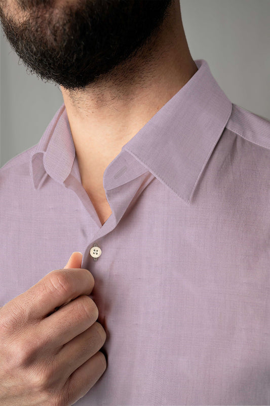 Custom Fitted Dress Shirt - Dark Pink Stretch Cotton (CM0297)