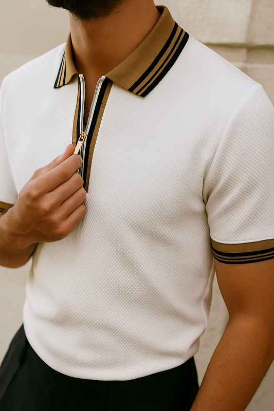 Bruno Milan SS Zip Polo Ivory