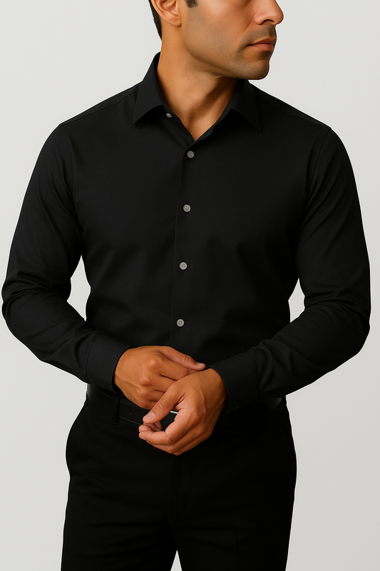 Mini Oxford Black Non Iron Solid - Custom Dress Shirt