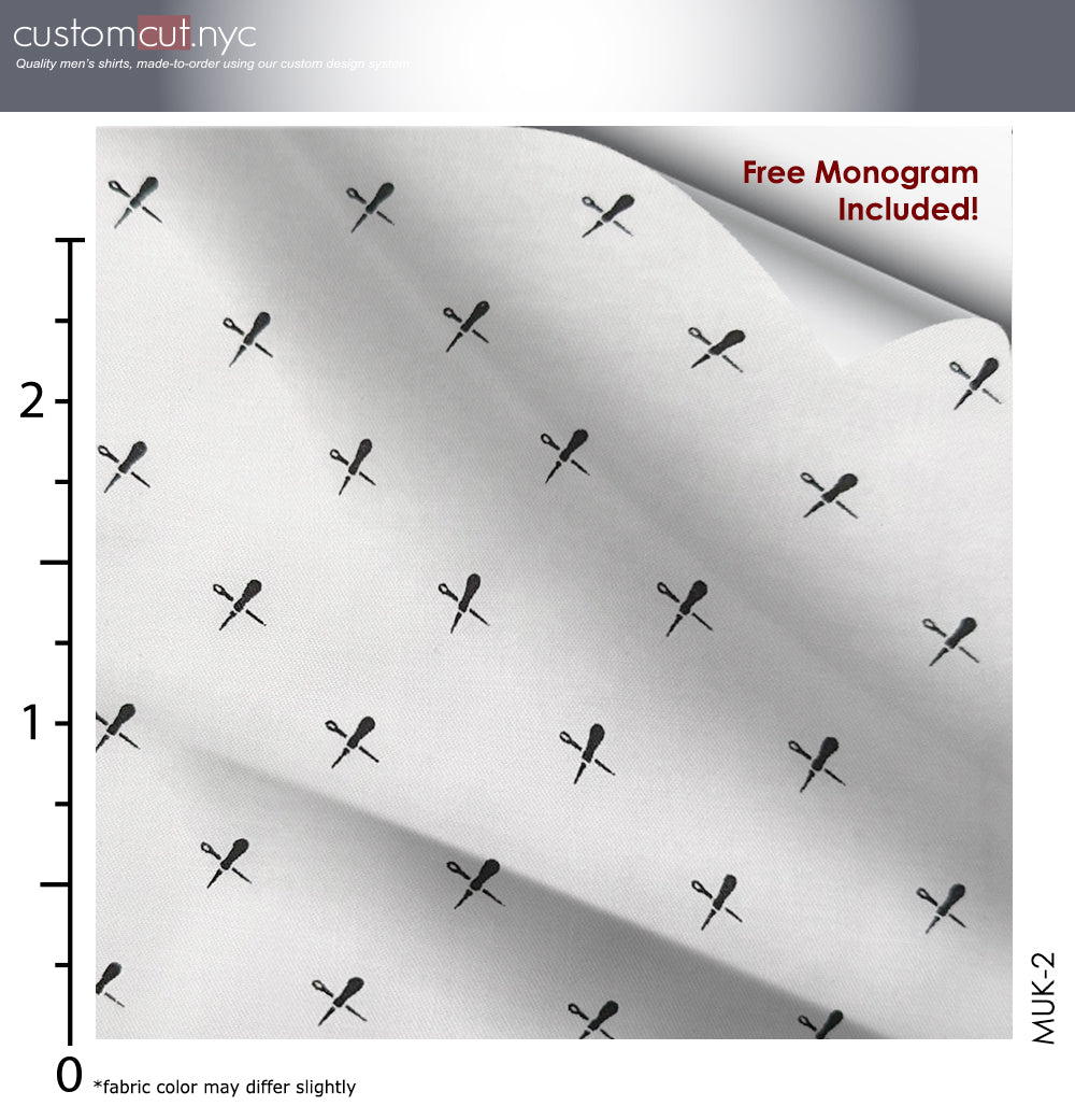 Scissors 100% Cotton Men's Custom Tailored Dress Shirt(MUK2)