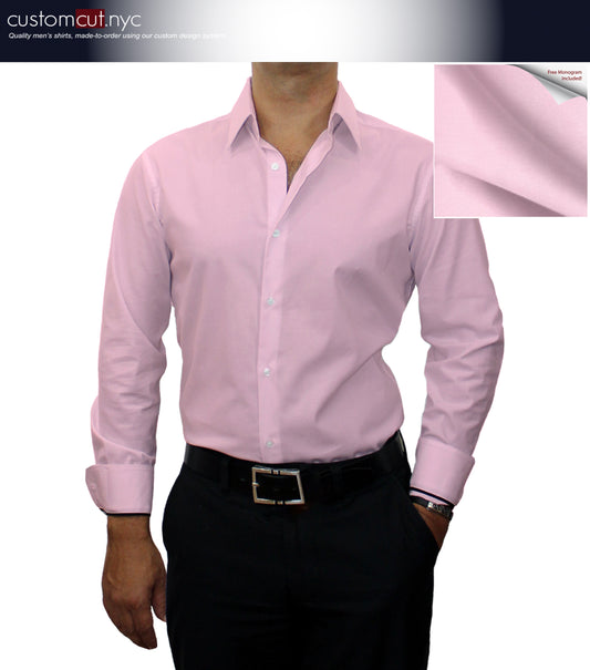 Wrinkle Free Cotton Stretch Bubble Gum Dress Shirt (Item cc69)