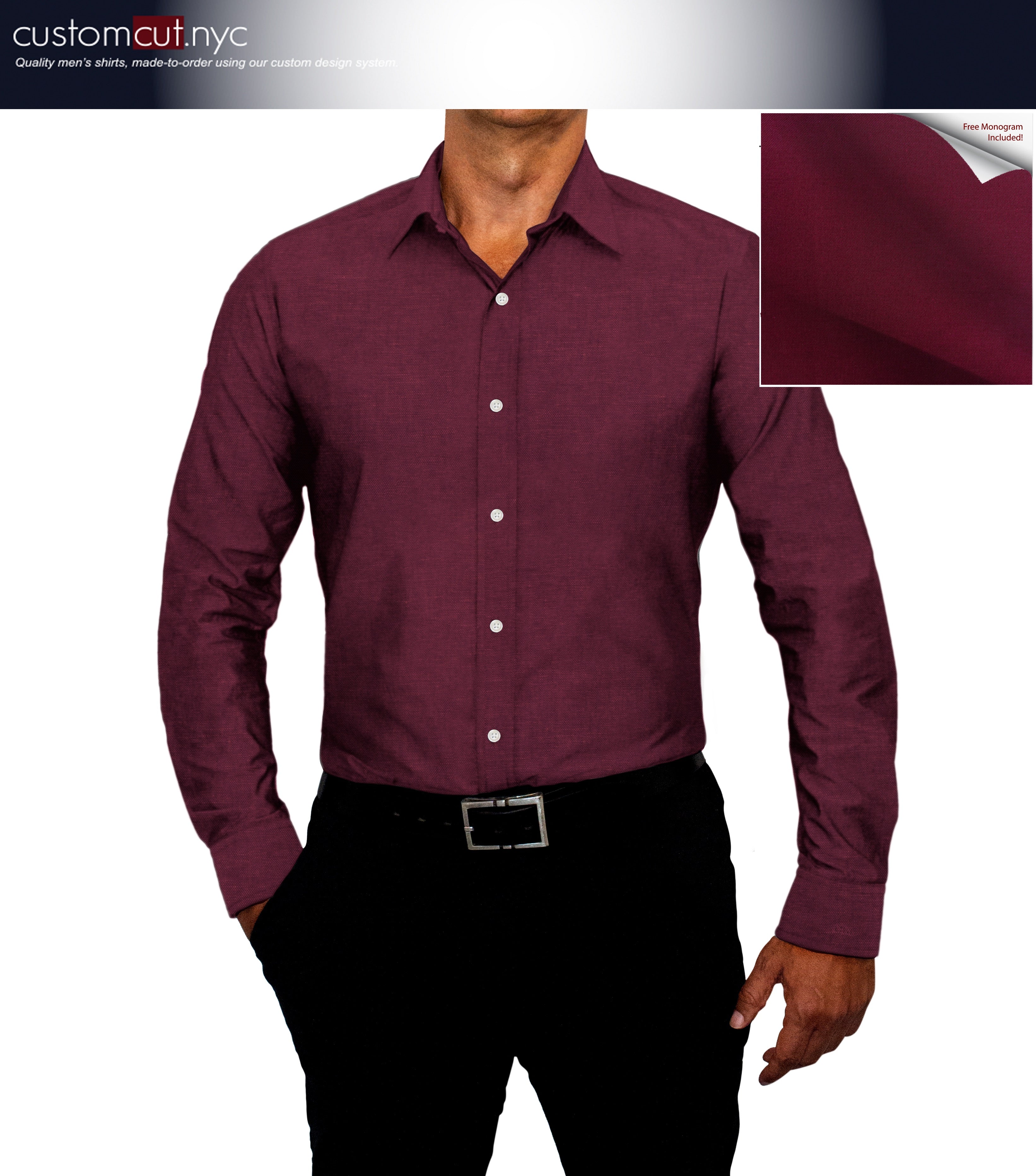 burgundy dress shirt with black tie