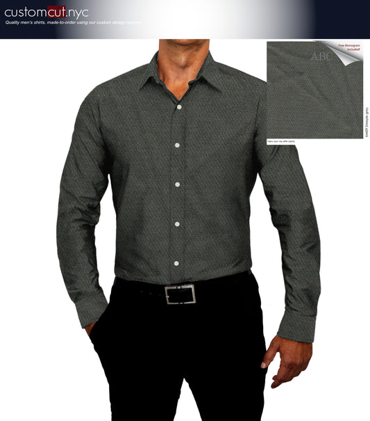 Steeple Grey Tech Flex Solid Twill Textured Shirt (X4439)