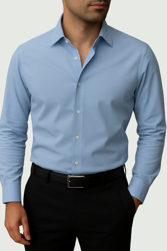 Cavalry Twill Ceylon Blue Wrinkle Free 100's Count Dress Shirt (#cc1002)