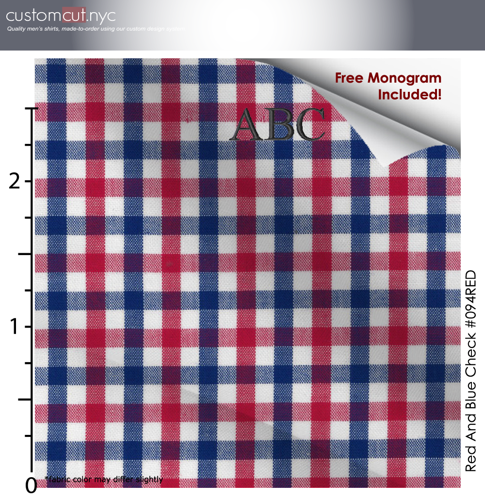 Super Soft Red Check Fine Counts Cotton Custom Monogrammed Dress Shirt CustomCut NYC Super Soft Red Check Fine Counts Cotton Custom Monogrammed Dress Shirt CustomCut NYC