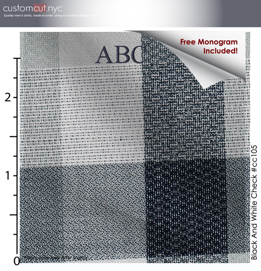 Staford Grey's #cc105, 100% Cotton, Men's Monogrammed Custom Tailored Shirt