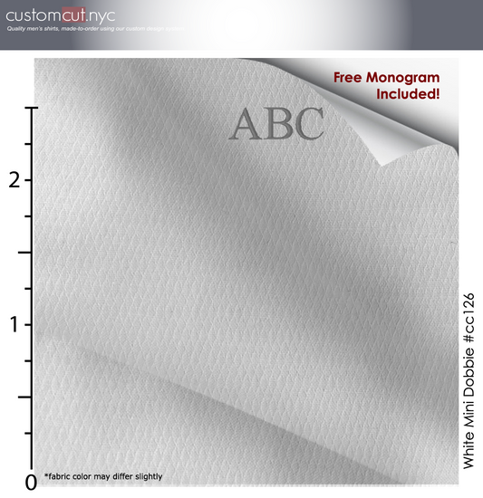 Stretch Easy Care White Diamond Texture #cc126, Men's Custom Dress Shirt.