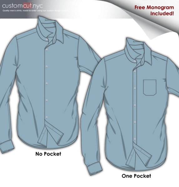 Light Blue Check #cc27, 100% Cotton, 100% Cotton, Men's Monogrammed Custom Tailored Dress Shirt