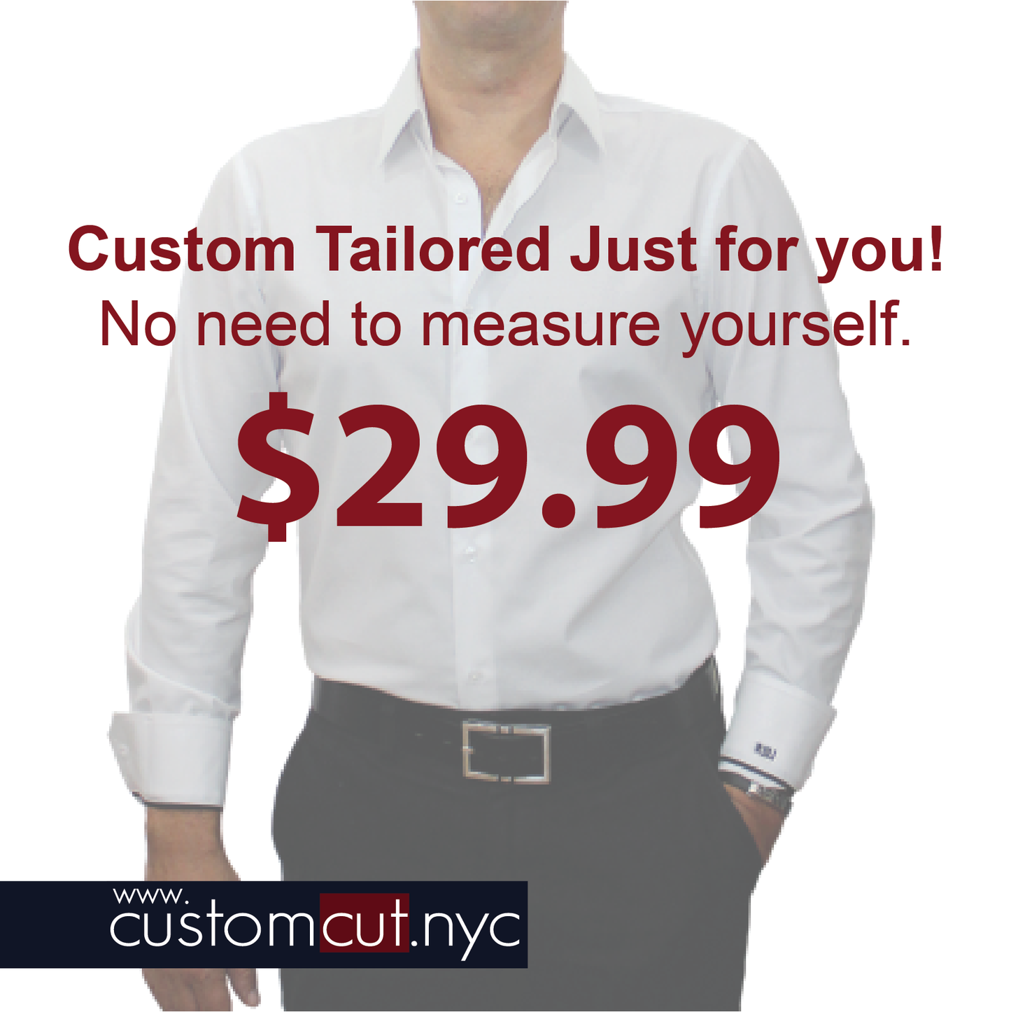 Mens Business Shirt Custom White monogrammed (ITEM rm3 #cc68)