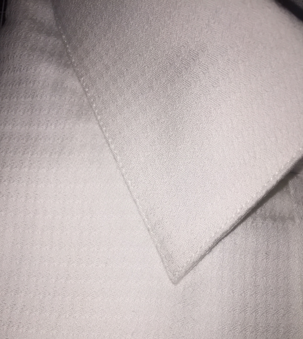 White Texture #cc3, 100% Cotton, Men's Monogrammed Custom Tailored Dress Shirt