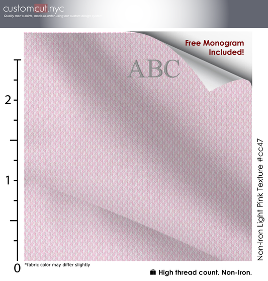 Pale Pink Non Iron Monogrammed Dress Shirt (Item cc47)