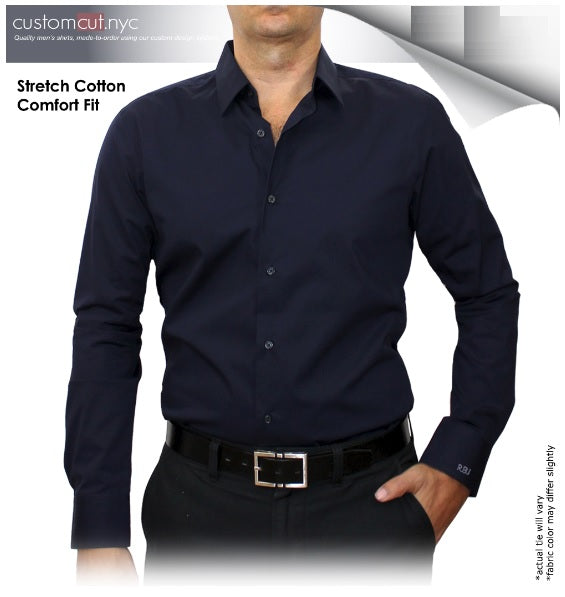 Vali Logo Custom Shirt, Navy Solid (Item cc38)