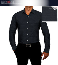 Black Tech Flex Solid Twill Textured Shirt (X4439)