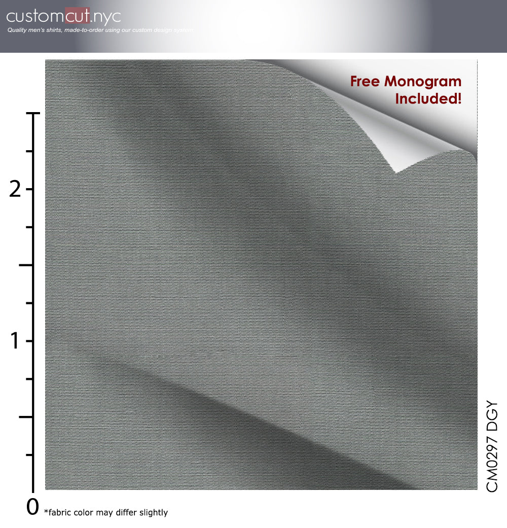 Custom Fitted Dress Shirt - Dark Grey Stretch Cotton (CM0297)