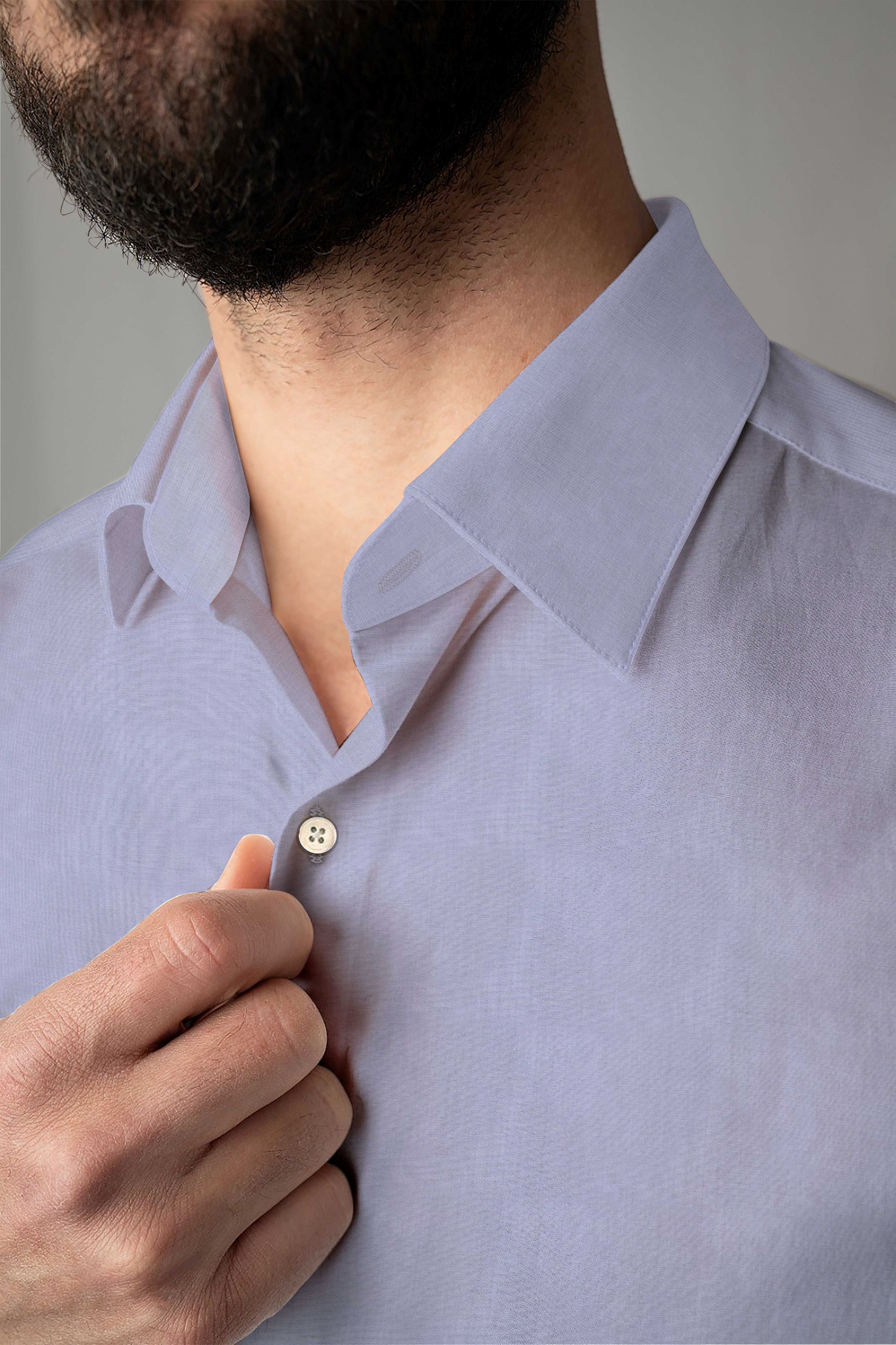 Custom Fitted Dress Shirt - Lilac Stretch Cotton (CM0297)