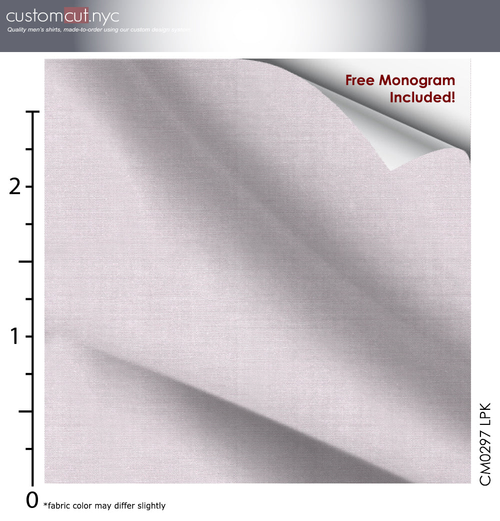 Custom Fitted Dress Shirt - Light Pink Stretch Cotton (CM0297)