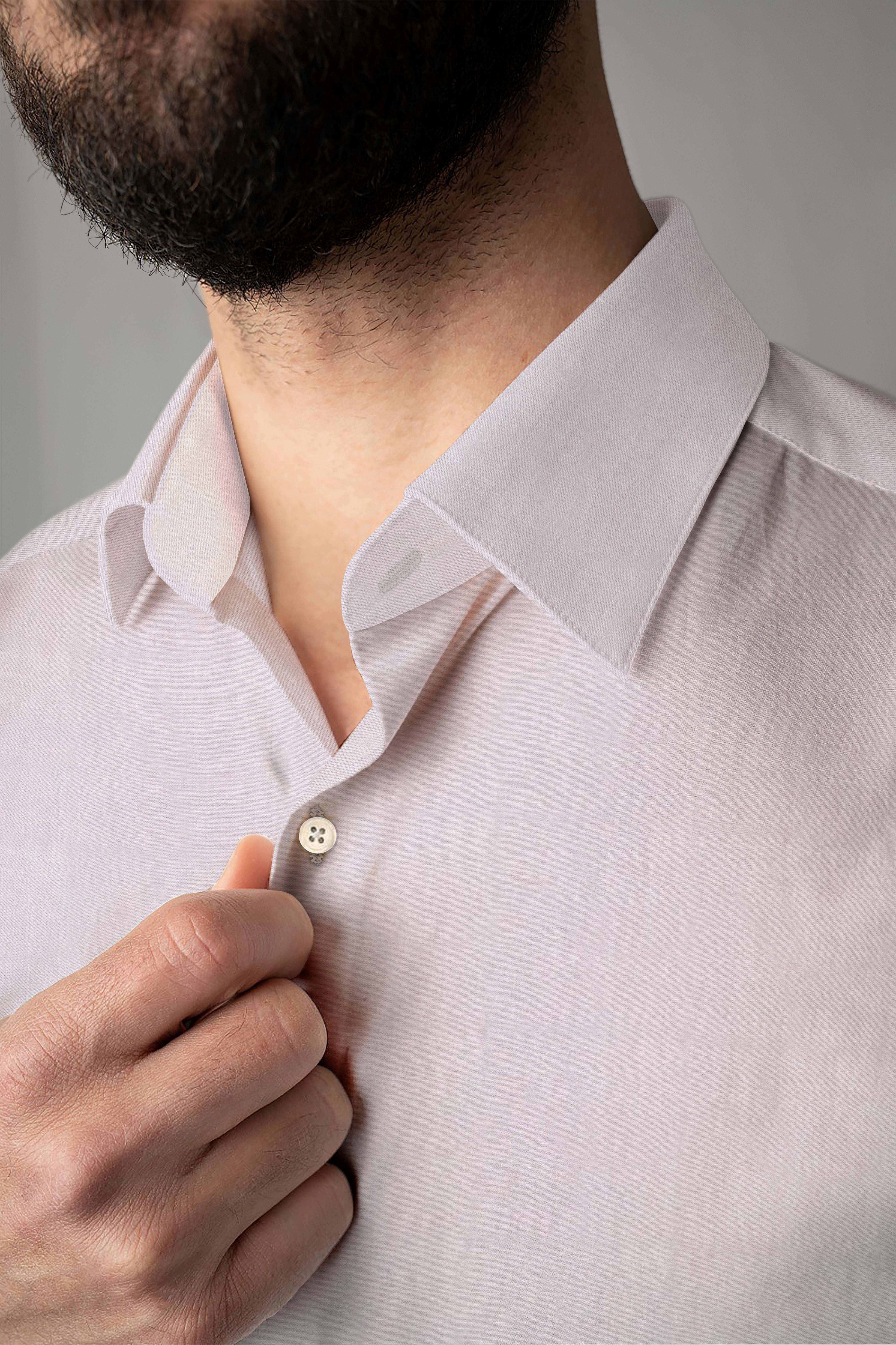 Custom Fitted Dress Shirt - Light Pink Stretch Cotton (CM0297)