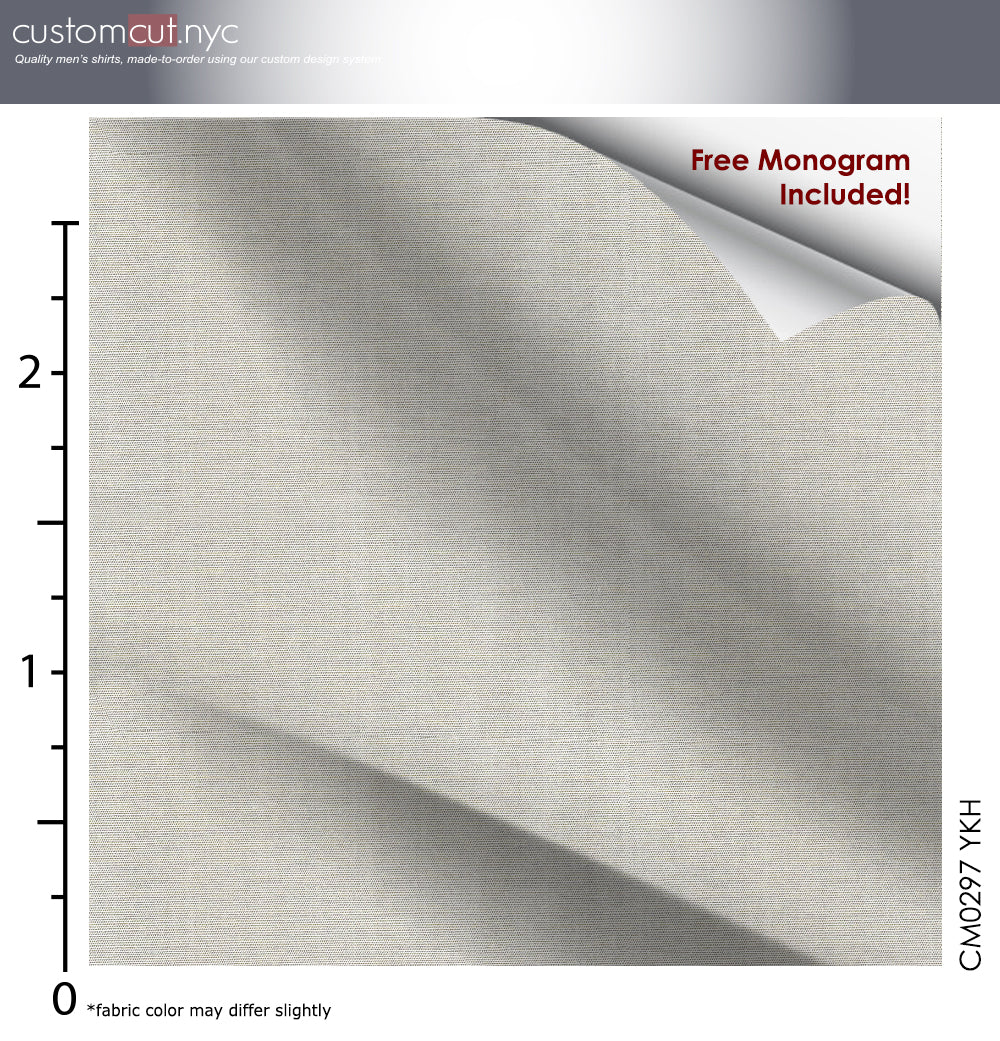 Custom Fitted Dress Shirt - Light Khaki Stretch Cotton (CM0297)