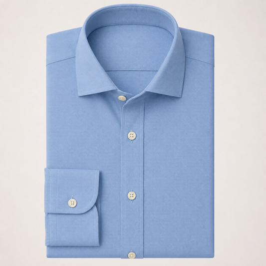Cavalry Twill Ceylon Blue Wrinkle Free 100's Count Dress Shirt (#cc1002)