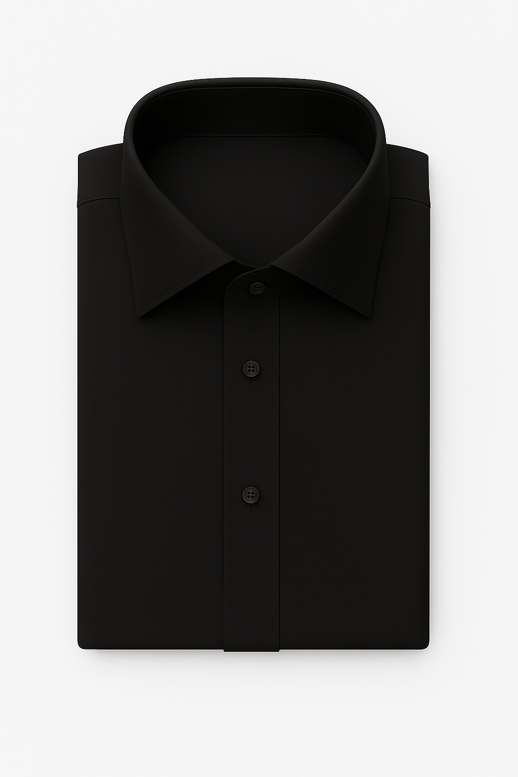 Black Solid Stretch Cotton - Custom Tailored Dress Shirt