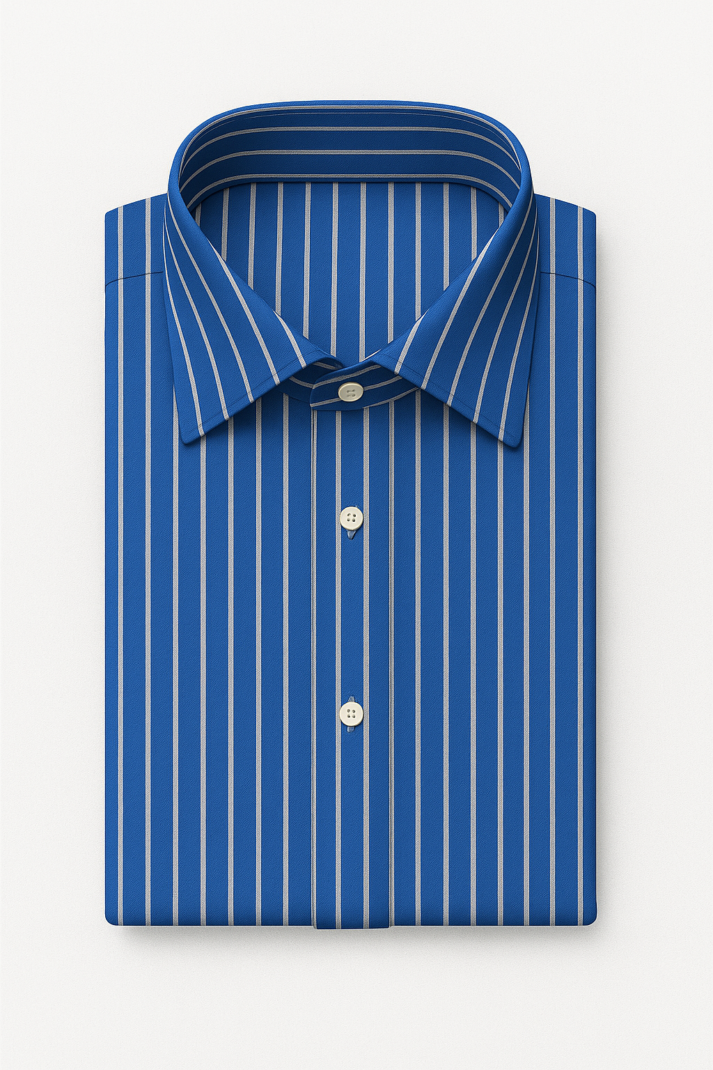 High Counts Sateen Finish Blue Stripe - Custom Tailored Shirt