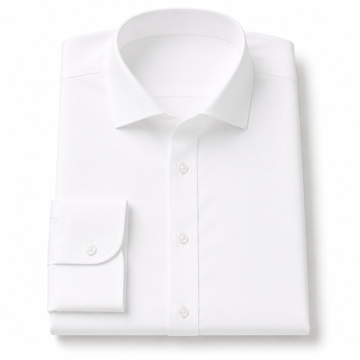 Custom Fitted Dress Shirt - White Stretch Cotton (CM0297)