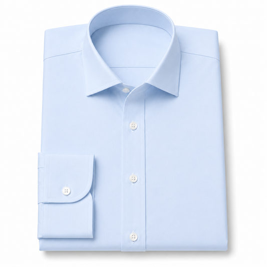 Light Blue Cotton Stretch - Custom Dress Shirt