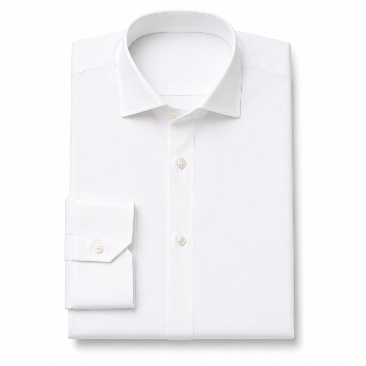 White Stretch Cotton - Custom Fitted Dress Shirt