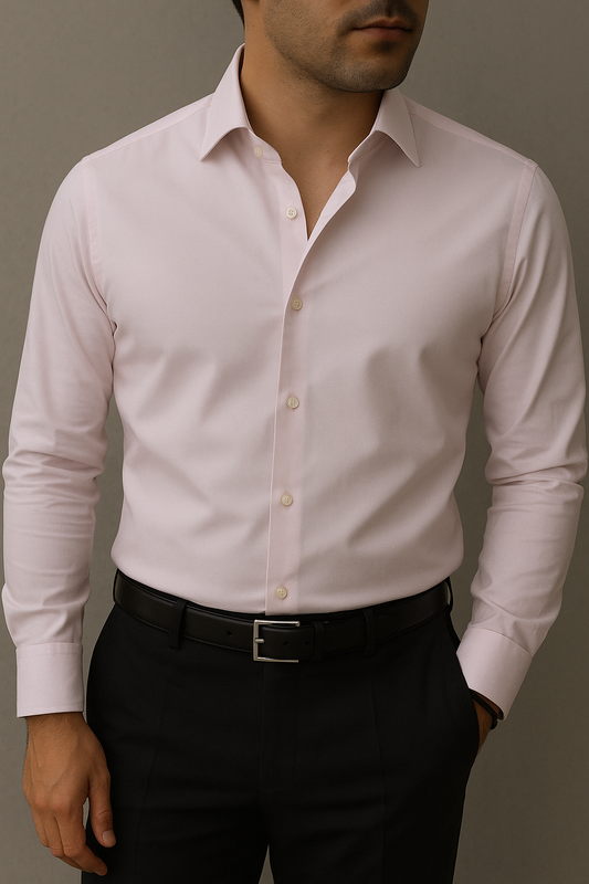 Mini Oxford Peach Pink Non Iron Solid Custom Dress Shirt (#cc56)