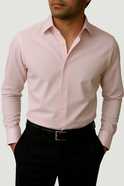 peach pink dress shirt Egara Skinny Fit Oxford Dress Shirt in Peach Whip Pink Mens Long Sleeve Button-Down, Size 14 1/2 32/33