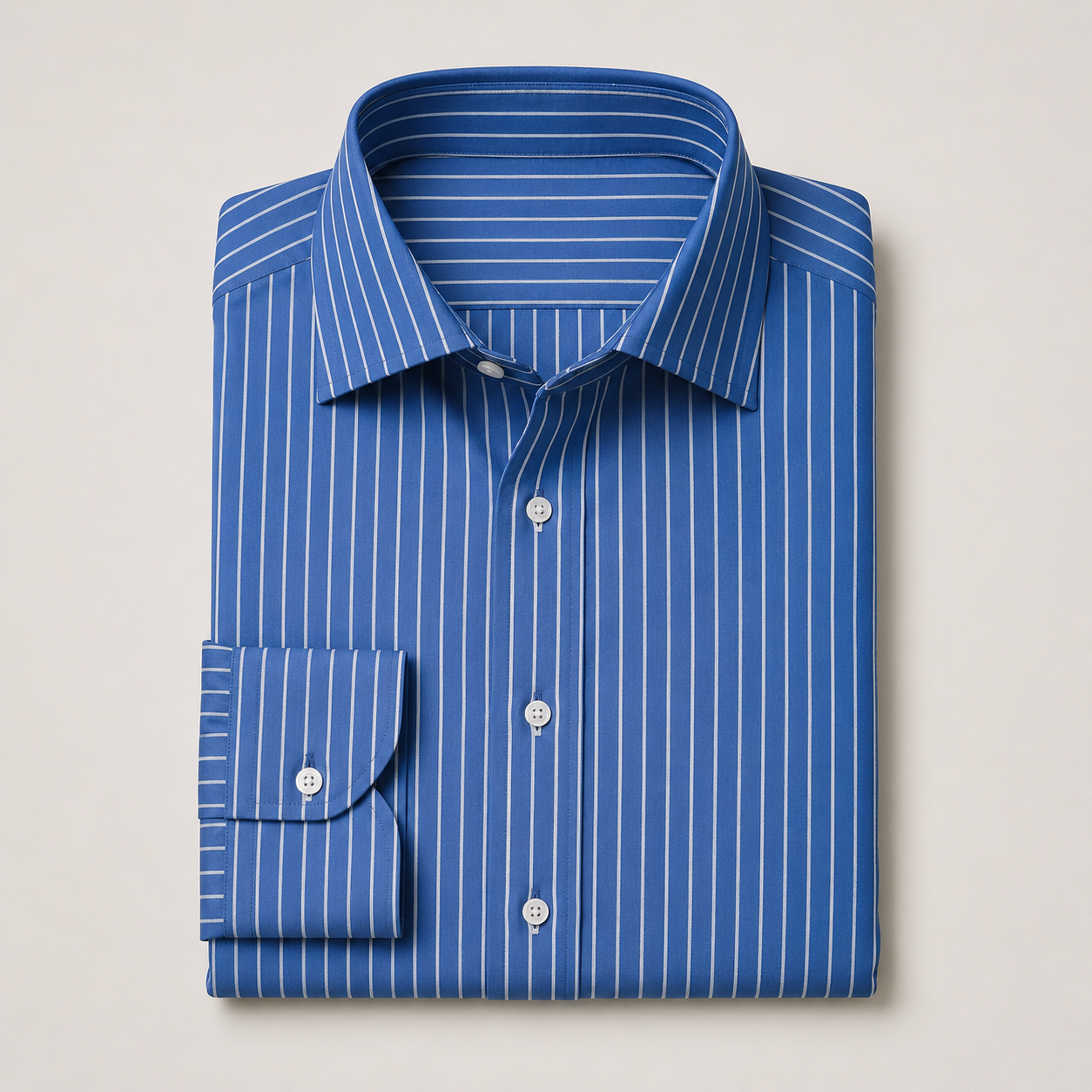 High Counts Sateen Finish Blue Stripe - Custom Tailored Shirt