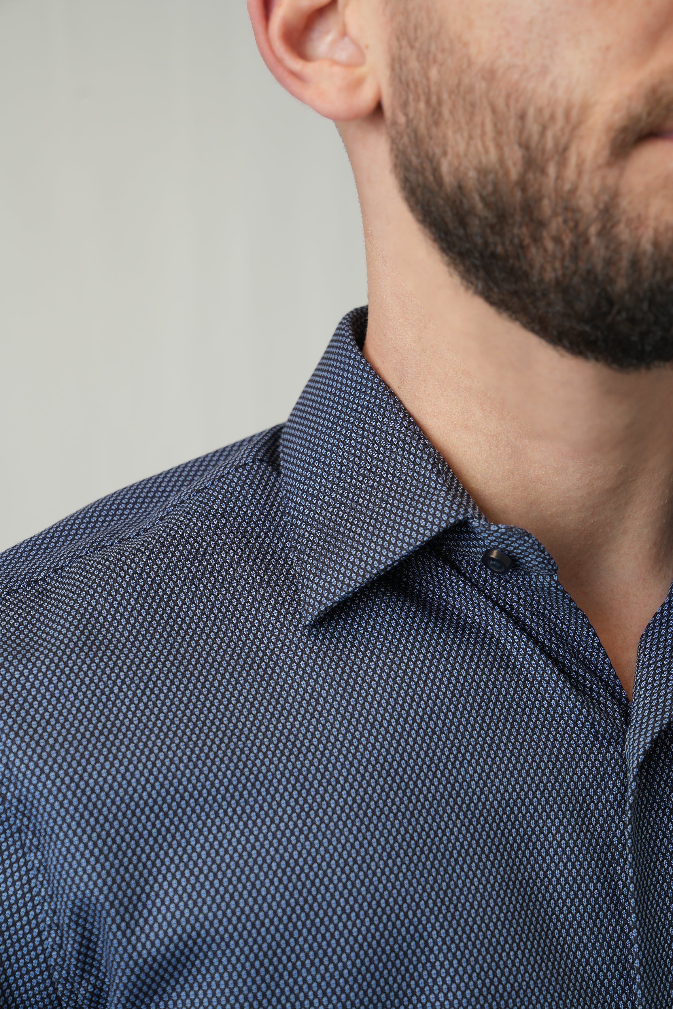 Navy Blue Textured Button Down - Custom Dress Shirt Navy Blue Textured Button Down - Custom Dress Shirt