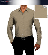 Latte Tech Flex Solid Twill Textured Shirt (X4439)