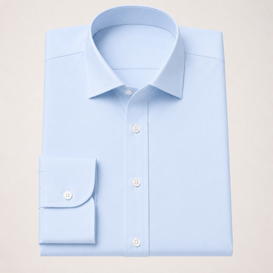 Light Blue Cotton Stretch - Custom Dress Shirt