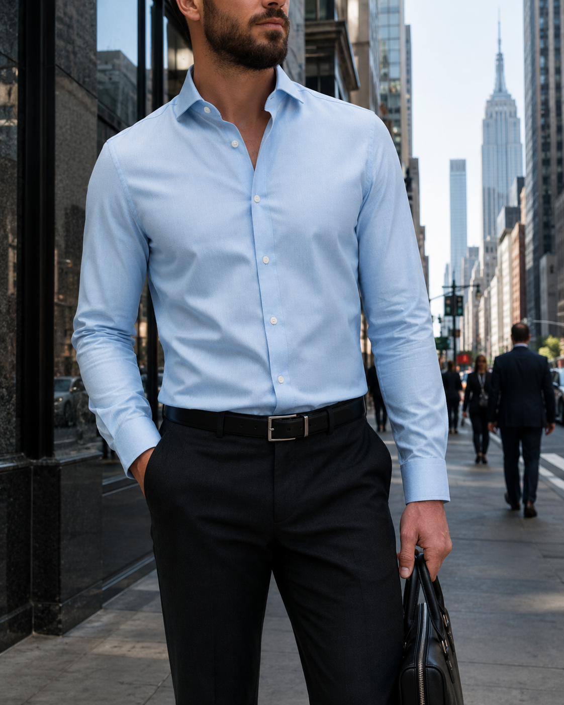 Mini Oxford Light Blue Non Iron - Custom Dress Shirt