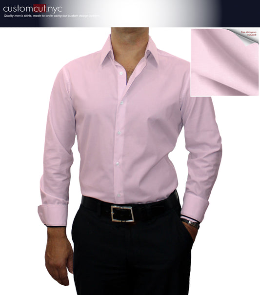 Wrinkle Free Cotton Stretch Pink Dress Shirt (Item cc69)