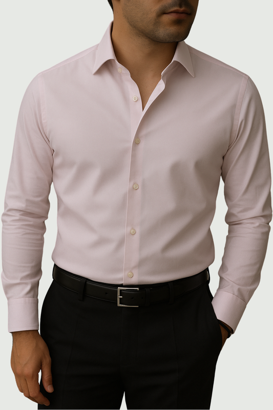 Mini Oxford Peach Pink Non Iron Solid Custom Dress Shirt (#cc56)
