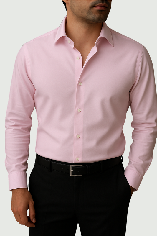 Wrinkle Free Cotton Stretch Pink Dress Shirt (Item cc69)