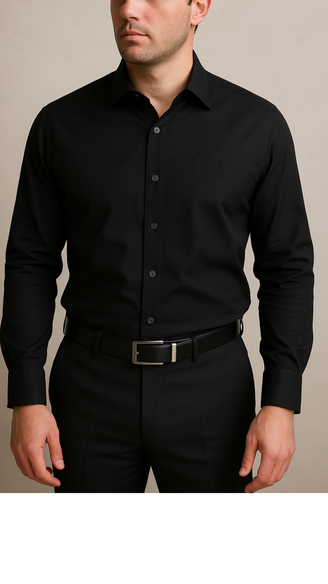 Black Solid Stretch Cotton Black Solid Stretch Cotton