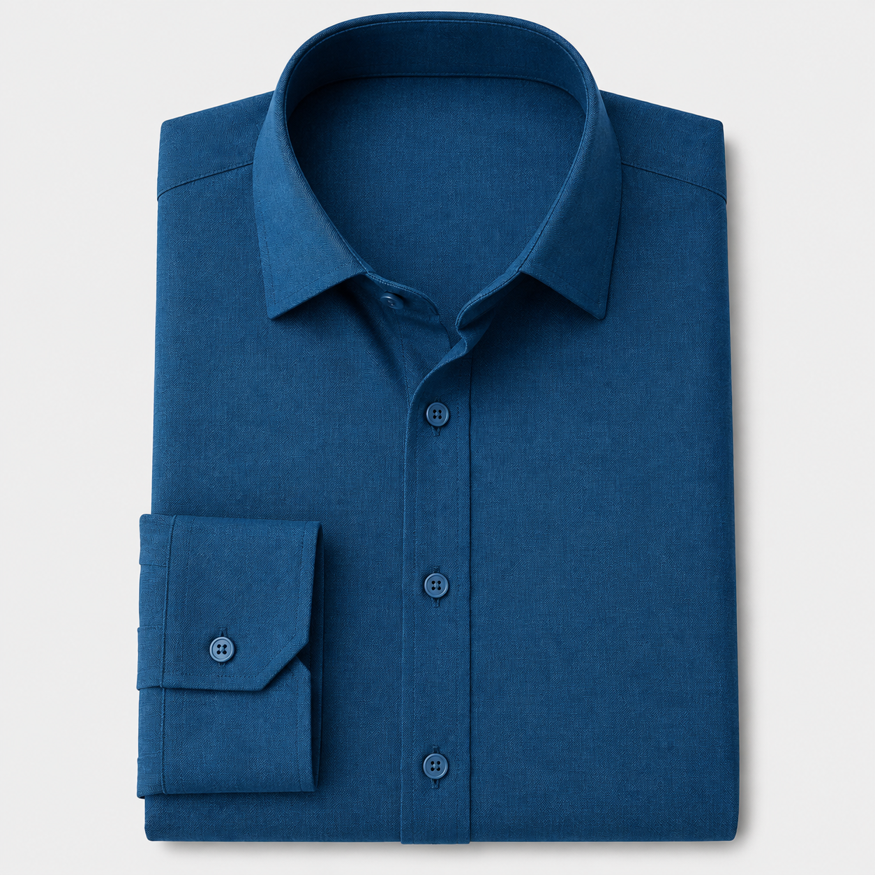 Wrinkle Free Cotton Stretch Royal Blue Dress Shirt (Item cc73)