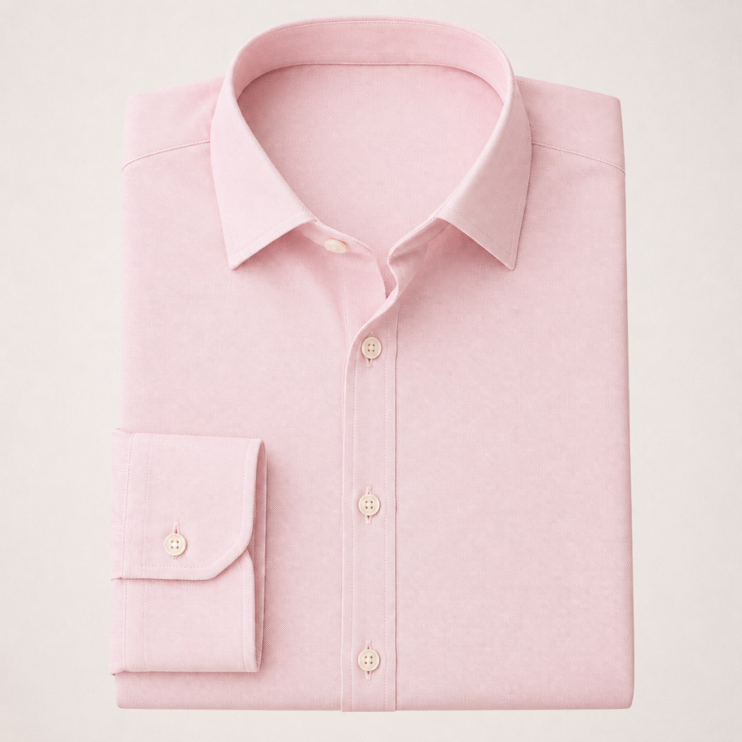 Mini Oxford Peach Pink Non Iron Solid - Custom Dress Shirt
