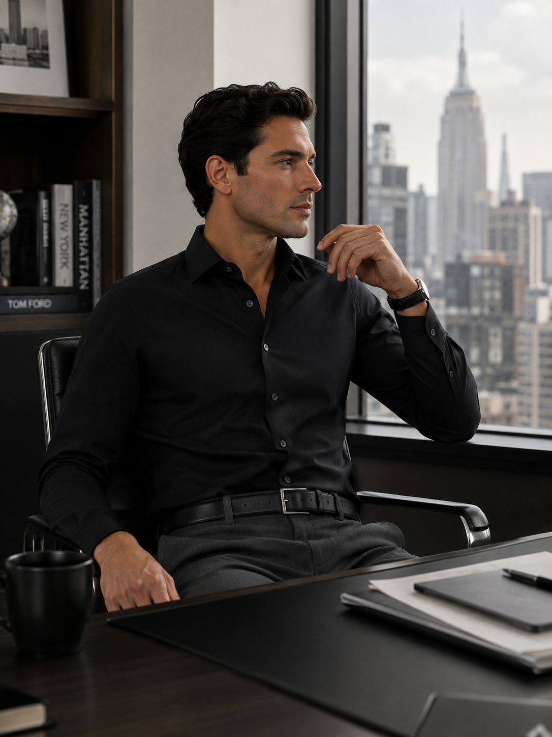 Mini Oxford Black Non Iron Solid - Custom Dress Shirt
