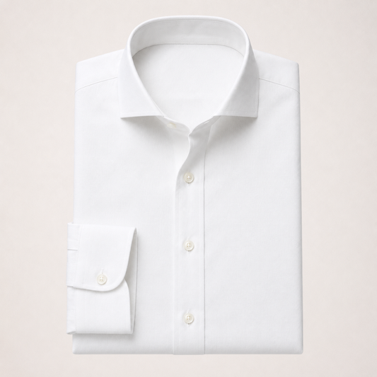 Mini Oxford Pure White Non Iron - Custom Dress Shirt