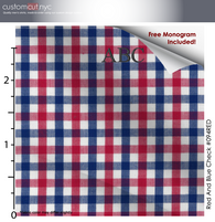 Super Soft Red Check Fine Counts Cotton Custom Monogrammed Dress Shirt (#094RED)