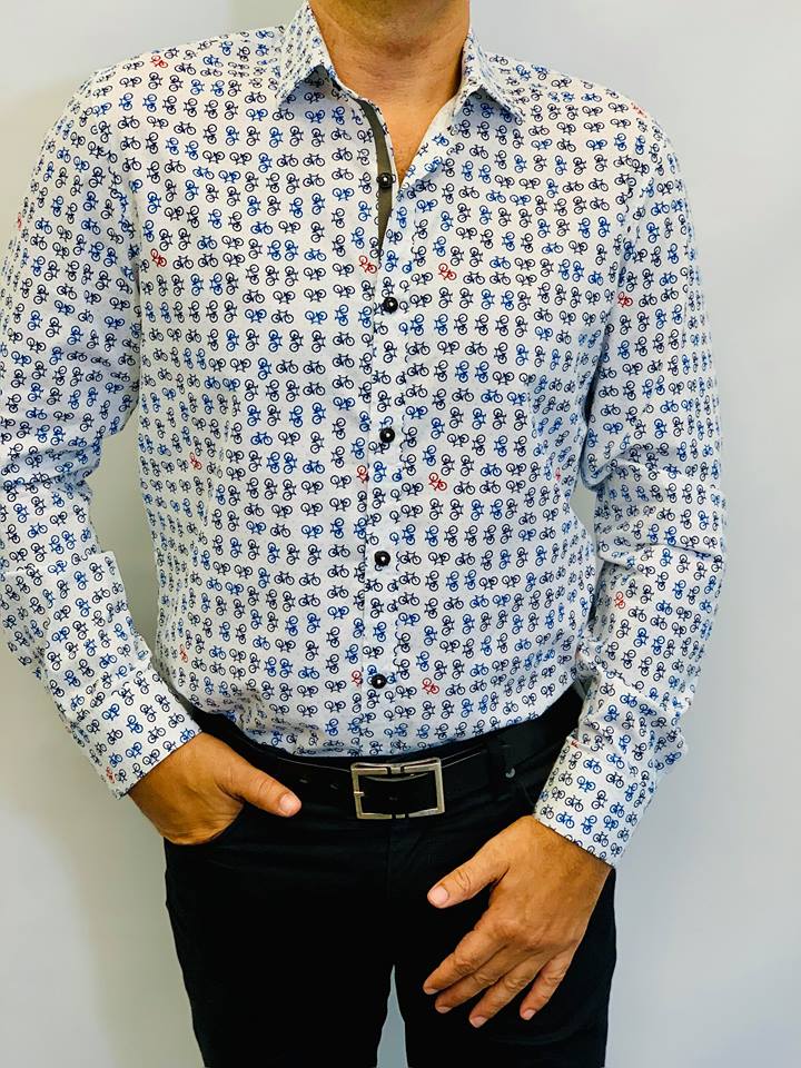 Long Sleeve Printed Woven Shirt Poseidon (X154)