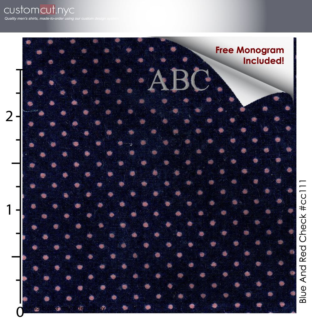Blue & Pink Dot Print #cc111, 100% Cotton, Men's Monogrammed Custom Tailored Shirt gs
