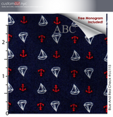 Navy Nauticals #cc115, 100% Cotton, Men's Monogrammed Custom Tailored Shirt gs