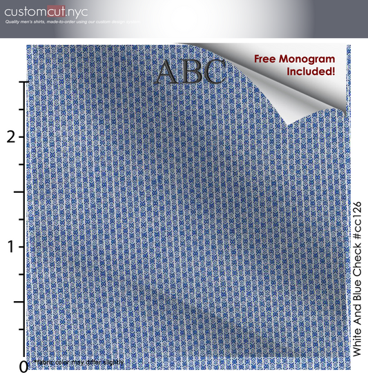 Copy of Blue Dots, 100% Cotton, Men's Monogrammed Custom Tailored Shirt (#CC126)