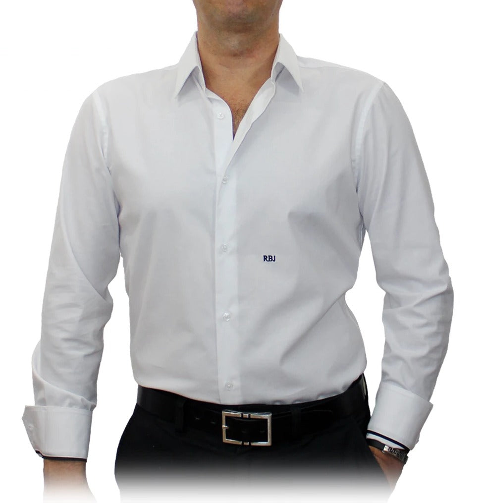 White Custom Plus Size Dress Shirts (ITEM #cc68) gs