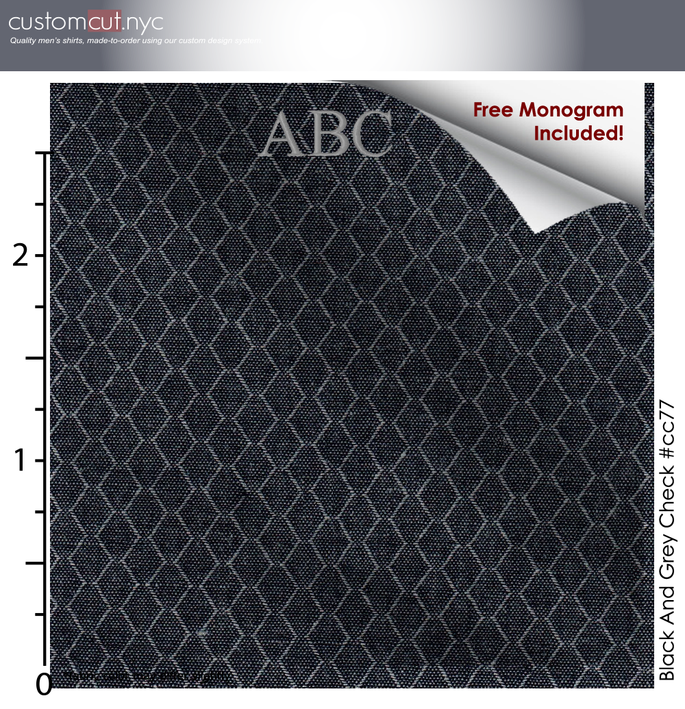 Mini Diamond Cut #cc77, 100% Cotton, Men's Monogrammed Custom Tailored Shirt